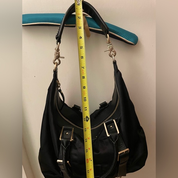 Botkier Sasha Medium Duffle Hobo Black Satin + Leather Double Handles - Picture 4 of 8